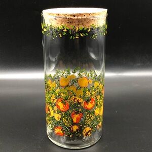 Libbey Glass SPICE OF LIFE Clear Canister Jar w/ Corked Stopper 7.5" t Corning